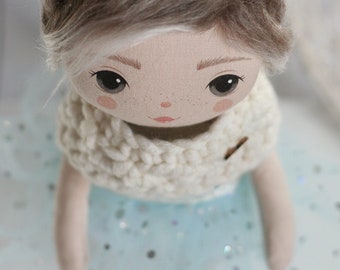 Tiny Pearl - tiny romia doll - hand made doll, cloth doll, fabric doll, rag doll, kids decor, kids toy