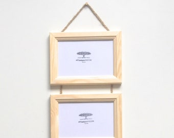 Pale Green /& Beige with Twine Distressed Handmade Picture Frame