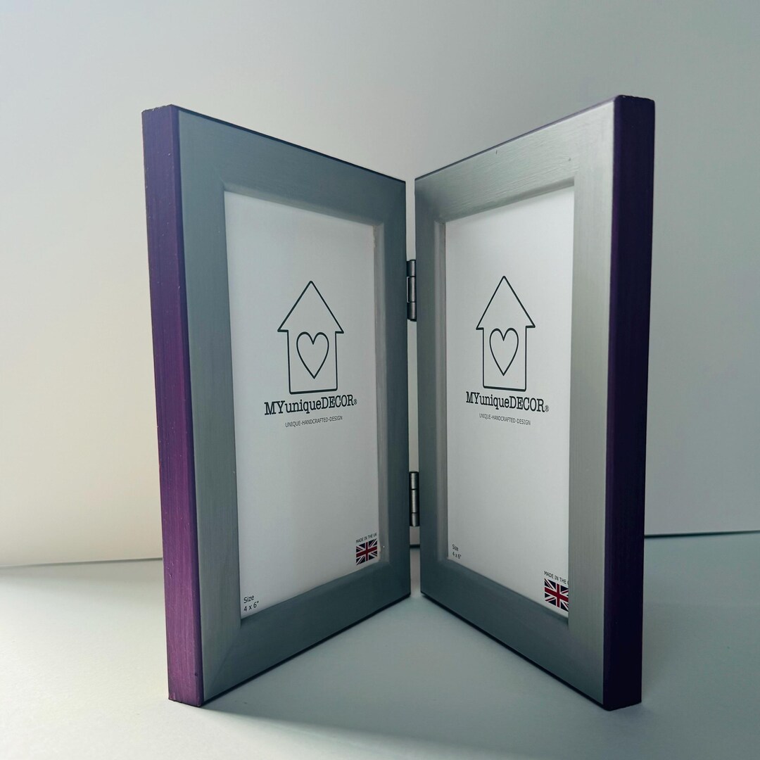 8x6 - Double Folding Hinged Photo Picture Frame Portrait With a Pop of ...