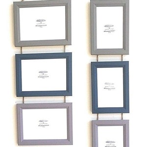 Triple Photo Picture Frame Handmade Hanging Multi 3 in 1 Muted Colours Quality Beige Blue Pink