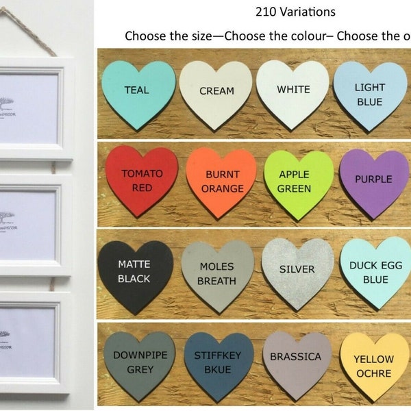 Triple Photo Picture Frame Hanging Pine Wood Wooden Twine Shabby Chic Handmade