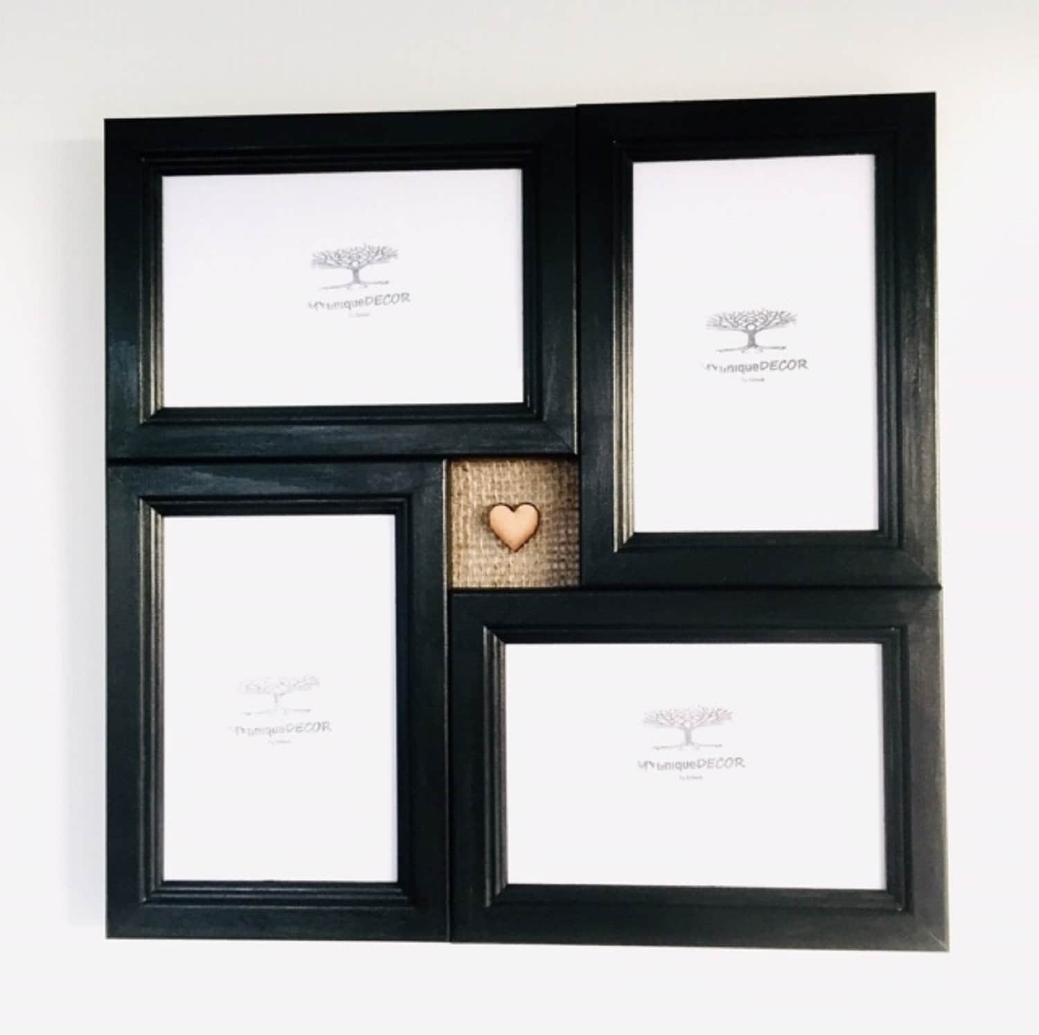 Collage Photo Picture Frame Unfinished Solid Wood With Hessian Etsy UK