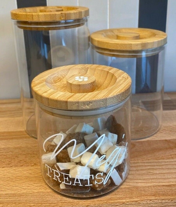 Personalisierte Haustier Leckerli Glas Vorratsdose Kanister