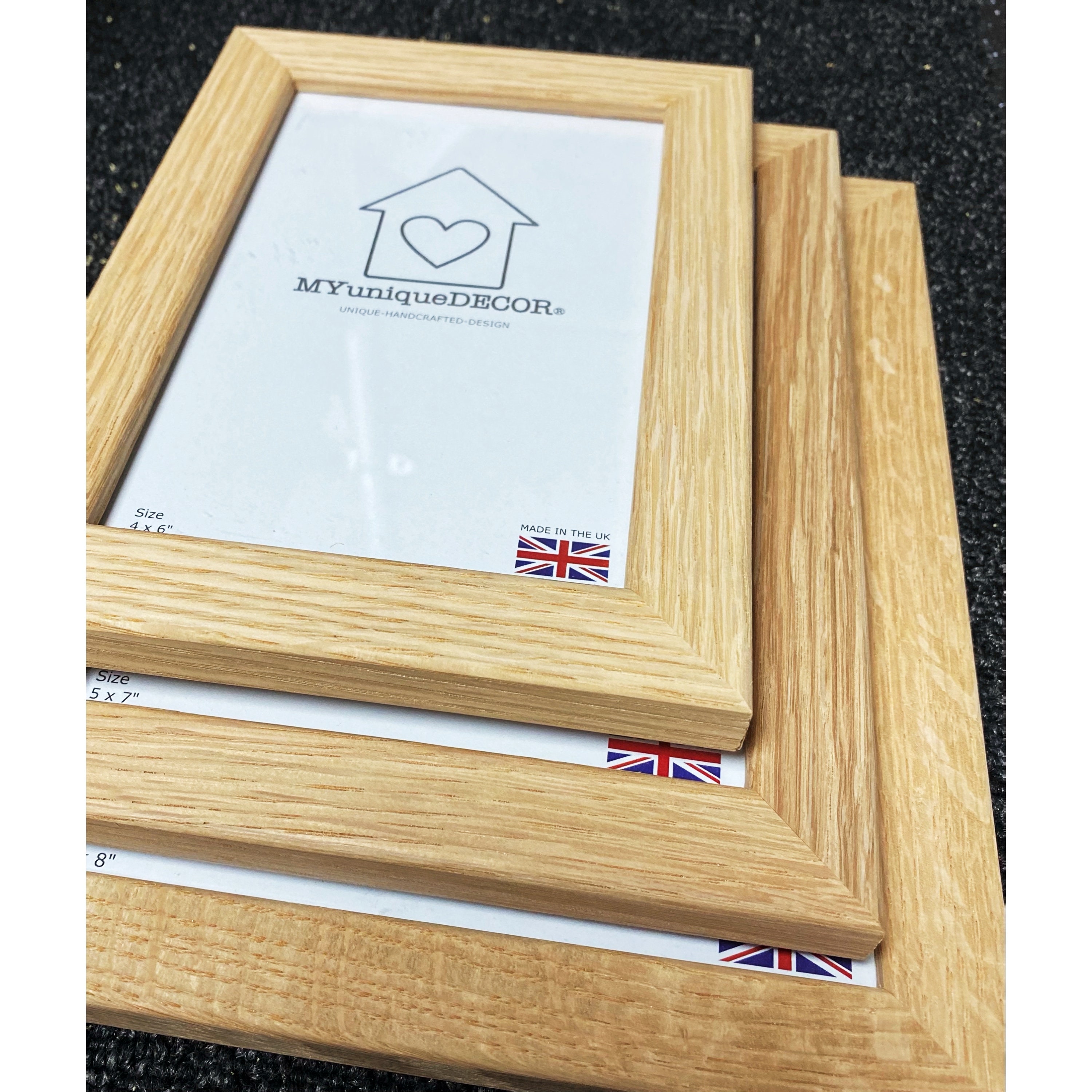 Buy Wall Space 8x8 Oak Frame, Oak Square 8x8 Picture Frame, Real Solid  Oak Picture Frames, 8 x 8 inch Frame