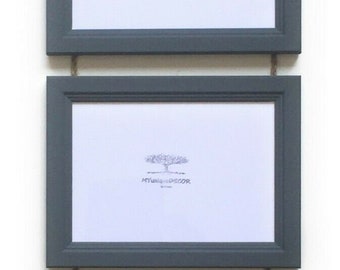 Triple Photo Picture Frame Hanging Pine Wood Wooden Twine Shabby Chic Handmade 