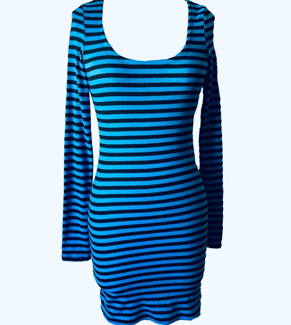 Vintage Betsey Johnson Punk Label Striped Bustle D