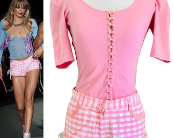 RARE Vintage Betsey Johnson Pink Gingham Daisy Duke Shorts