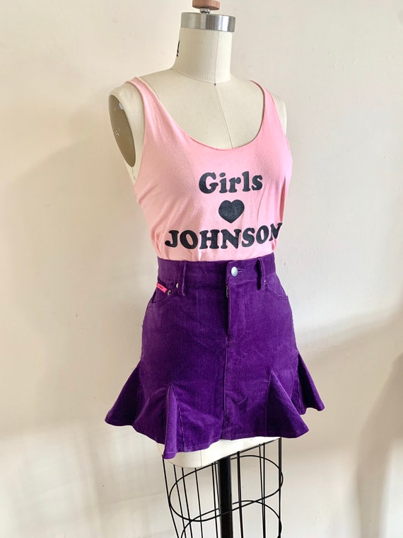 Vintage BETSEY JOHNSON Punk Label Purple Corduroy