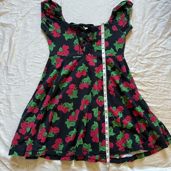 Vintage Betsey Johnson Babydoll Red Roses Print C… - image 7