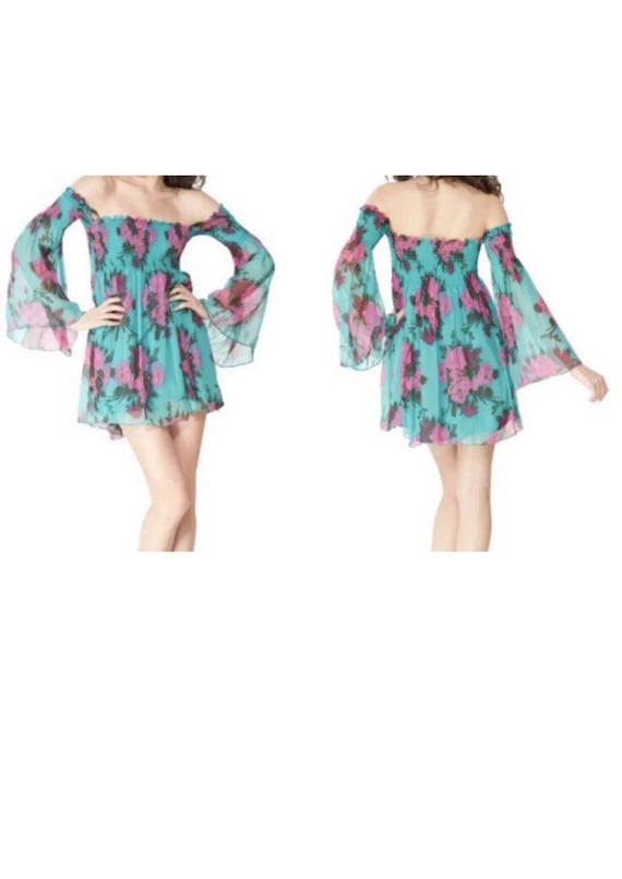 Betsey Johnson Floral Chiffon Mini Dress Size Smal