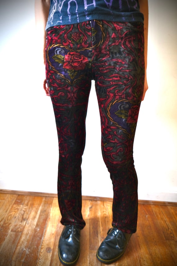 Vintage Betsey Johnson 1980’s Velvet Pants Tattoo