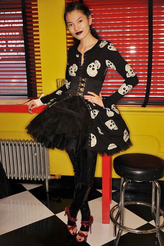 Vintage Betsey Johnson Skull Thermal Longsleeve Dr