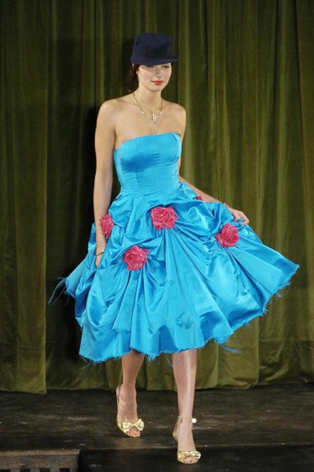 NWT Betsey Johnson Evening Duchess Satin Rose Dress - Etsy