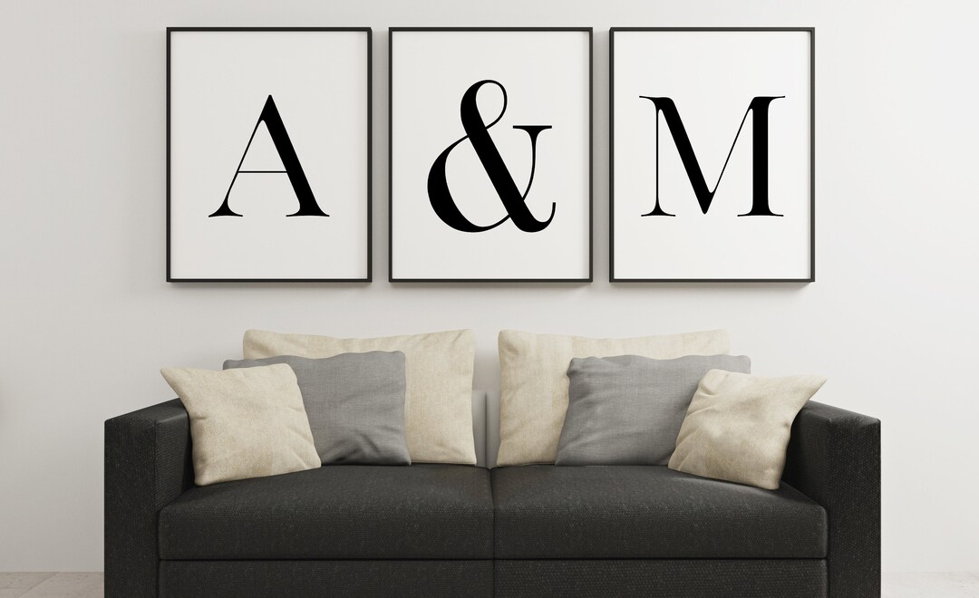 SET OF 3 PRINTS Prints Above Bedbedroom Wall Artwedding - Etsy