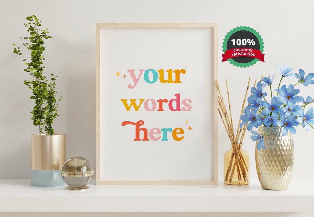 Custom Quote Wall Art Custom Text Print Custom Quote Print Boho Art