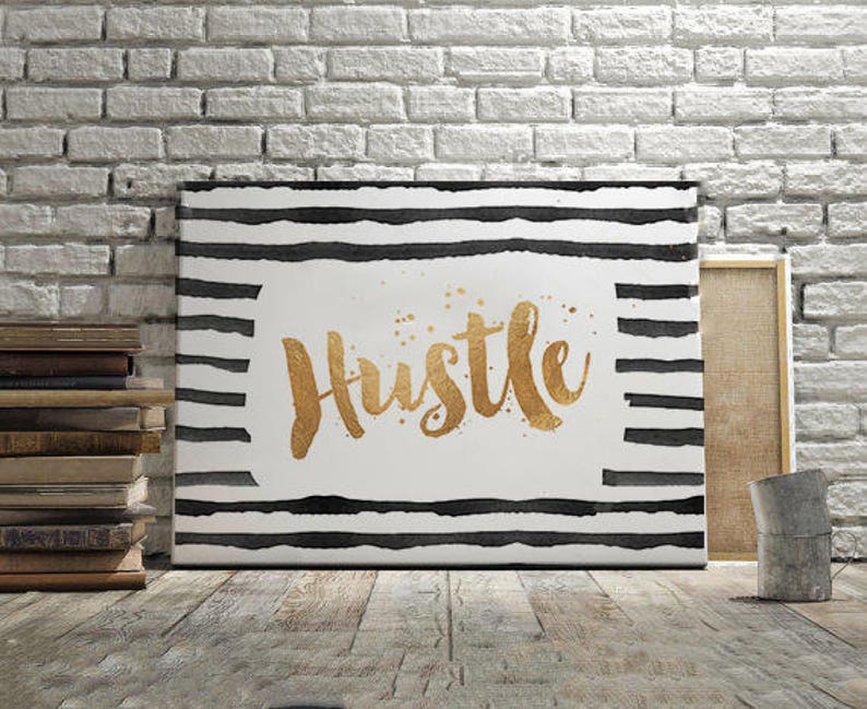 HUSTLE WALL DECOR Hustle GoldHustle Boss GiftBlack And Etsy