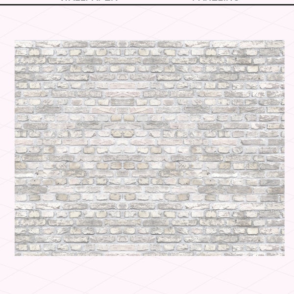 Dollhouse Miniature Old Brick Wallpaper Printable Digital 1:12 1/12 12th Scale Weathered Pastel Brick Printable Dollhouse Brick Miniature