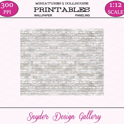 Dollhouse Miniature Old Brick Wallpaper Printable Digital 1:12 - Etsy