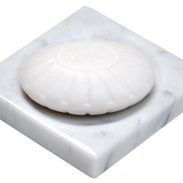 White Marble Soap Dish - Polished and Shiny Marble Dish Holder - Beautifully Crafted Bathroom Accessory - by CraftsOfEgypt