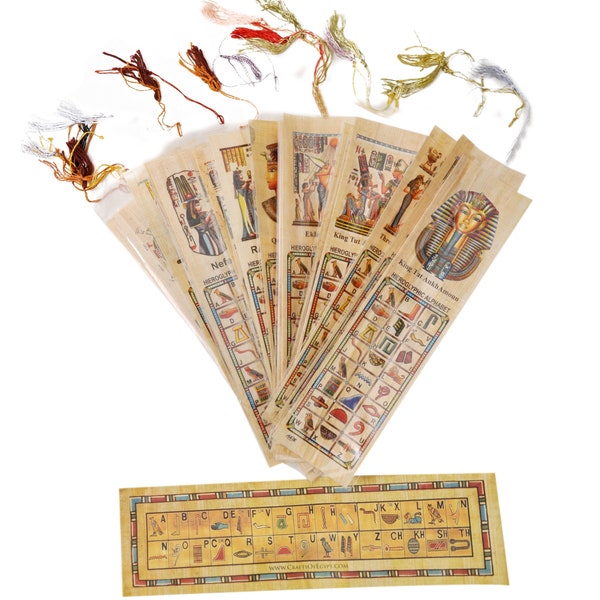 Egyptian Papyrus paper set of 10 Bookmarks book marks history educational set.