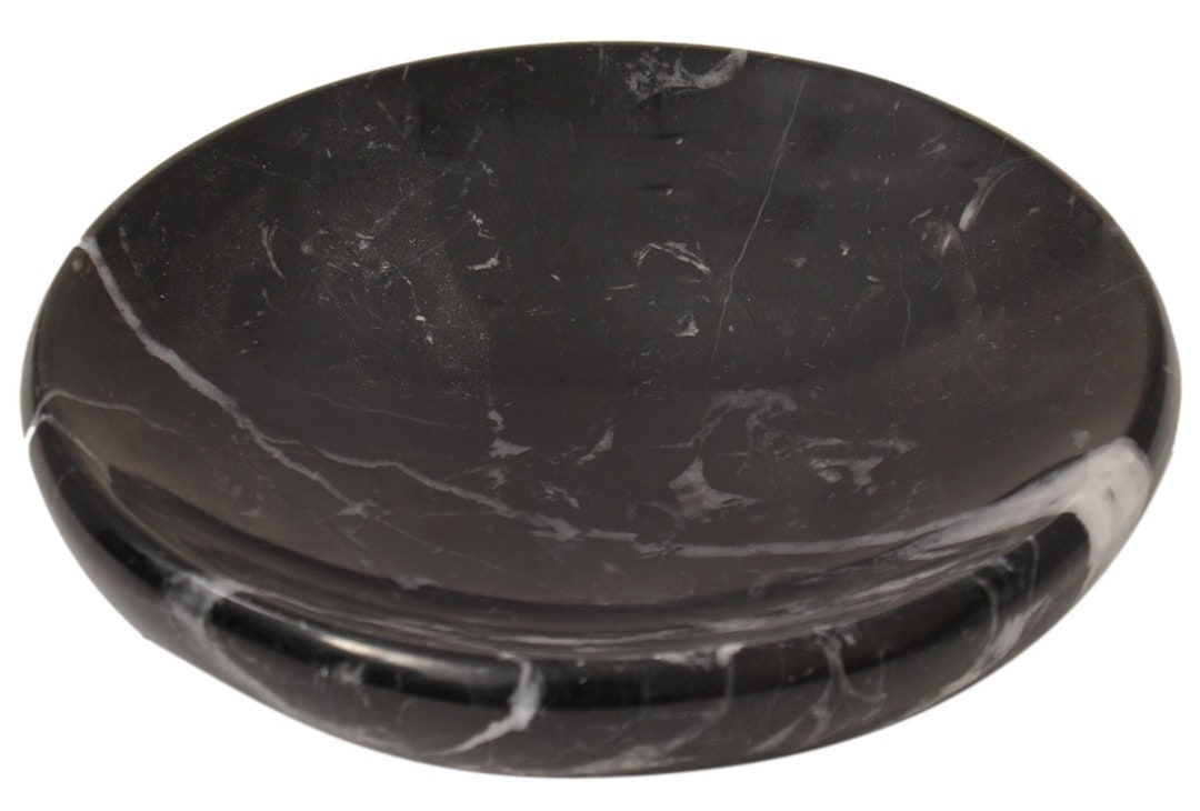 Black Marble Soap Dish Polished and Shiny Marble Dish Holder