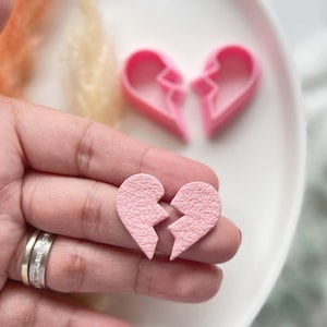 Broken Heart Shape Collection Polymer Clay  Cutter • Fondant Cutter • Cookie Cutter
