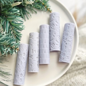 Christmas Print Texture Roller •  Polymer Clay Roller