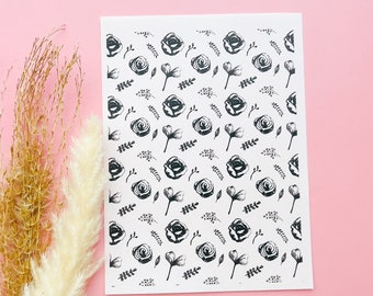 Bloemen Kleinere Print Water Transfer | Magische overdracht | Wateroplosbare beeldoverdracht voor polymeerklei