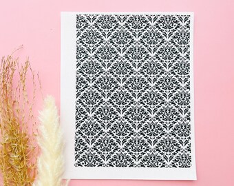 Damask Water Transfer | Magic Transfer | Water Soluble Image Transfer for Polymer Clay