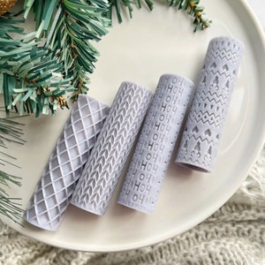 Christmas Print Texture Roller •  Polymer Clay Roller
