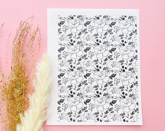 Bloemen Kleinere Print Water Transfer | Magische overdracht | Wateroplosbare beeldoverdracht voor polymeerklei