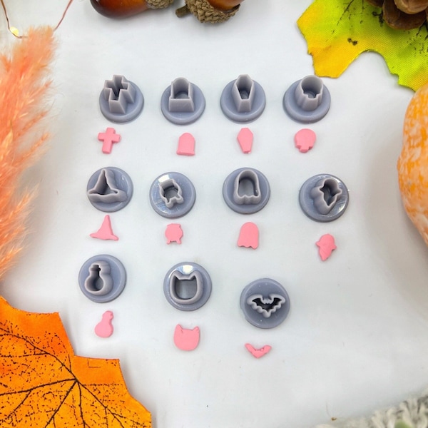 Halloween Themed Micro / Mini Assorted Shaped Polymer Clay Cutter • Clay Cutter • Cookie Cutter • CS-M