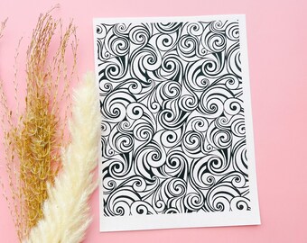 Golvende print Wateroverdracht | Magische overdracht | Wateroplosbare beeldoverdracht voor polymeerklei