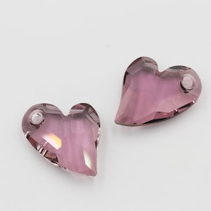 1/2/5pcs, 17mm, Genuine Swarovski 6261 Devoted 2 U Heart Pendant in Antique Pink