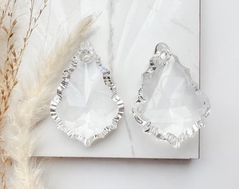 Genuine Swarovski 6091 Flat Baroque Pendant 50mm in Clear Crystal