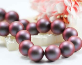 1/5/10 pcs, 12mm, Genuine Swarovski® 5810  Crystal Pearl in Iridescent Red