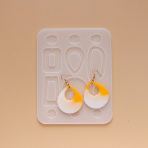 UV Resin Pendant Silicone Moulds, Resin Casting Moulds, For UV Resin, Epoxy Resin Jewelry Making, Geometric Shapes, White