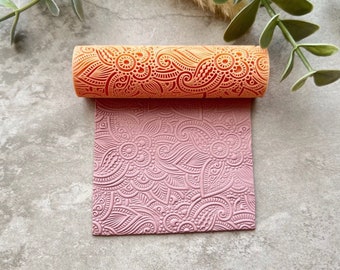 Floral Mandala Style Print Texture Roller •  Polymer Clay Roller • Clay Roller