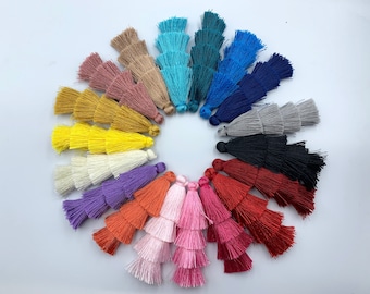 2pcs, Approx 85-90mm, 4 Layer Polyester Tread Tassel