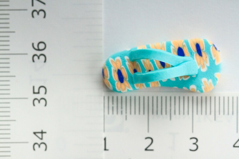 Mixed Multi-color Flower Slippers Flat Back Cabochon Polymer Clay 12x25mm 5pcs