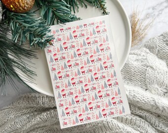 1 Sheet, Approx 13x9cm, Christmas Santa Water Decal Image Transfer for Polymer Clay / Ceramics