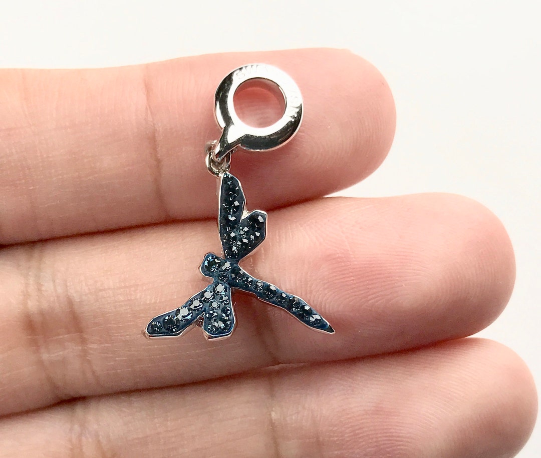 Genuine Swarovski Pavé Dragonfly Charm in Navy Blue/montana - Etsy