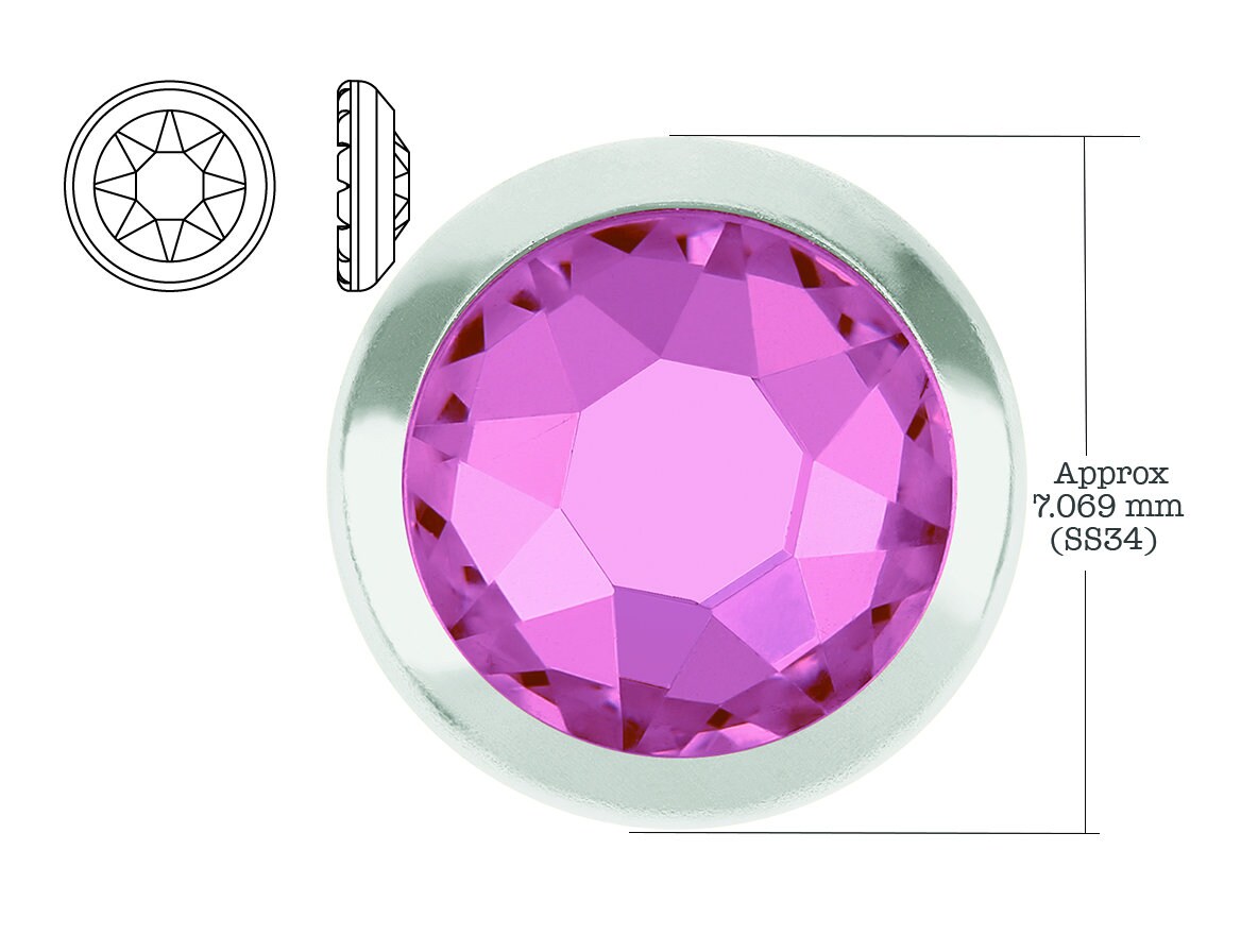 1pc, SS34( Approx 7.069mm) , Genuine Swarovski 2078H Framed