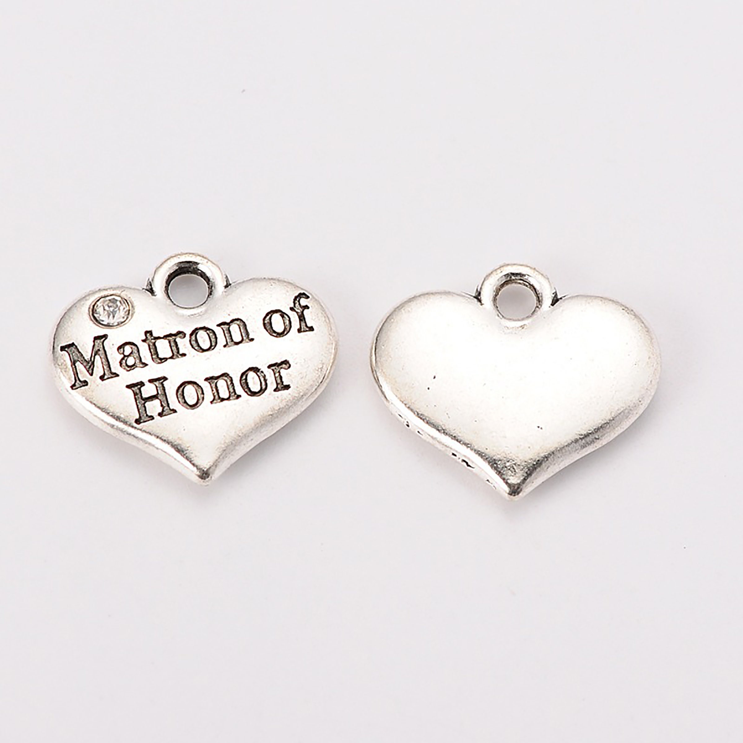 thumbnail image 2 of 20 Pieces Tibet Silver Tone Alloy Heart Charms/Pendants – 18x15mm, Engraved, For Jewelry Making 2 of 5