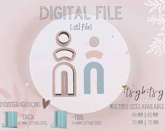 U Drop Set Shape Clay Cutter • Fondant Cutter • Cookie Cutter | Digital STL File | Downloadable File For 3D Printing | 4 Sizes