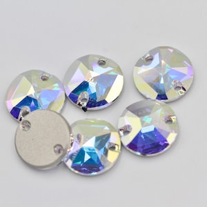 Genuine Swarovski  Sew On Crystal in Crystal AB 3750