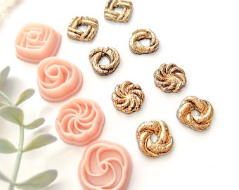 Vintage Button Stud Polymer Clay Cutter | Resin Earring Tool Set