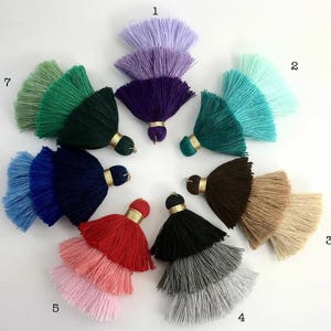 1pc 8cm 3 Layer Multi Coloured Cotton Tassel I