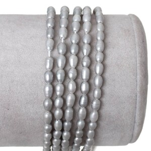 1 Strandapprox 80 Pcs, 5mmx3mm, Grade A Natural Freshwater Cultured Pearl In Gray image 2