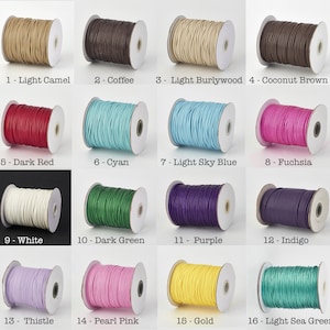 10 Meters, 1mm Environmental Korean Waxed Polyester Cord II - Choose Your Colour